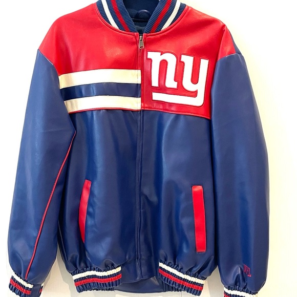 New York Giants Leather Bomber Jacket Size Small - Picture 12 of 13